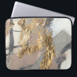 Golden Blush Laptop Sleeve<br><div class="desc">Golden Blush II by Jennifer Goldberger. Features muted grey and pinkish tones brushed across a neutral background. Gold foil is accented over the design.</div>