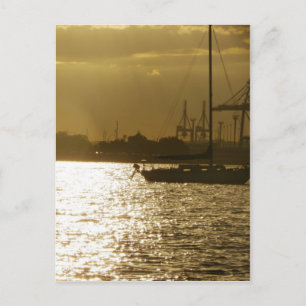 Golden Boat Light Postcard