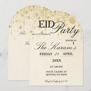 Golden Boho elegant Eid Party Invitation Card