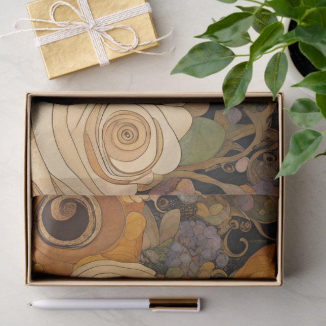 Golden Boho Garden Floral Tissue Paper (Gift)