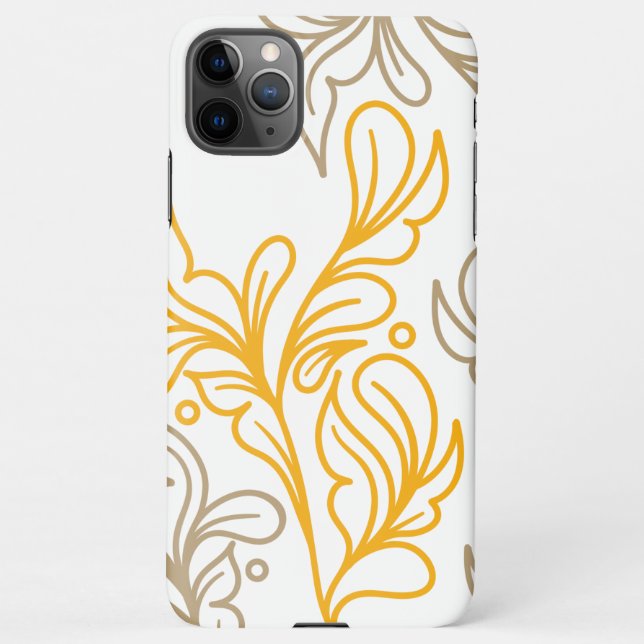 Golden Boho Leaf Design iPhone Case (Back)