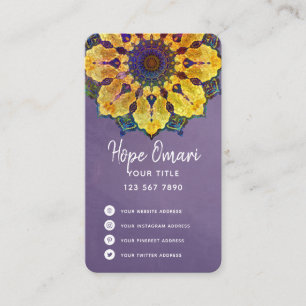 Golden Boho Mandala Business Card
