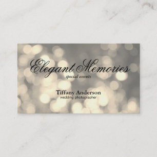 Golden Bokeh Event Planner Business Card