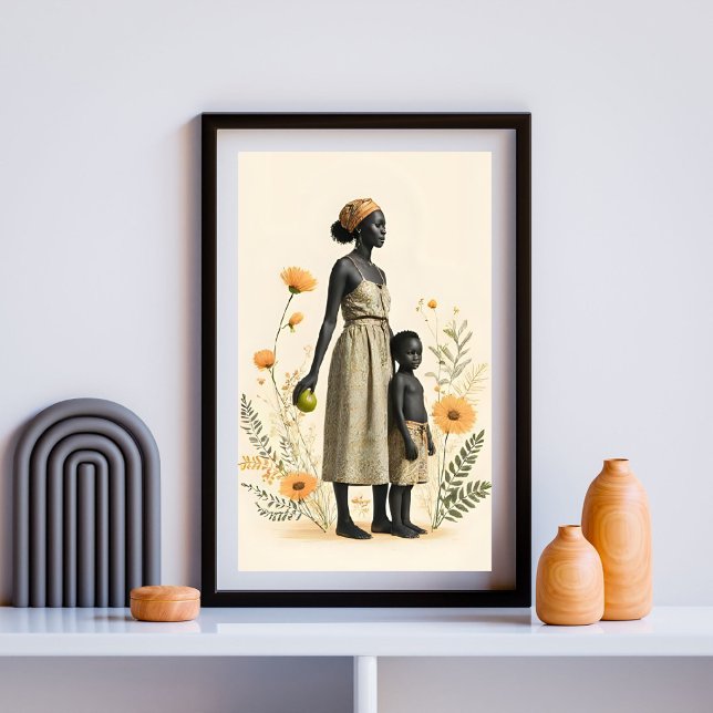 Golden Bond: Mother and Child in Bloom Poster (Creator Uploaded)