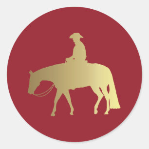 Golden/Bordeaux Pleasure Horse Classic Round Sticker