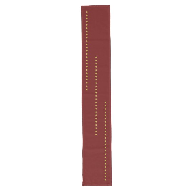 Golden Border - Dots + your backgr. colour & ideas Long Table Runner (Front)