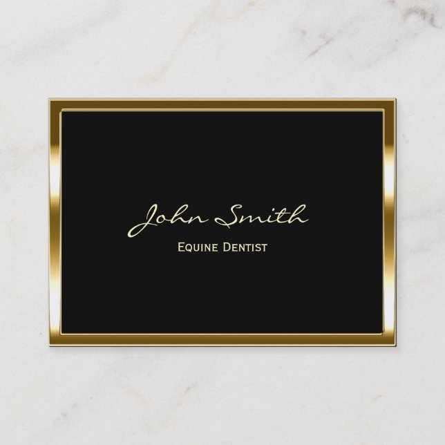Golden Border Equine Dentist Business Card (Front)