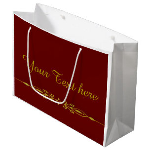 Golden Border - Ornament I + your backgr. colour Large Gift Bag