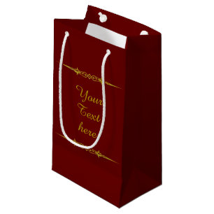 Golden Border - Ornament II + your backgr. colour Small Gift Bag
