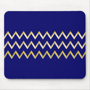 Golden Border - zigzag + your back & text Mouse Mat