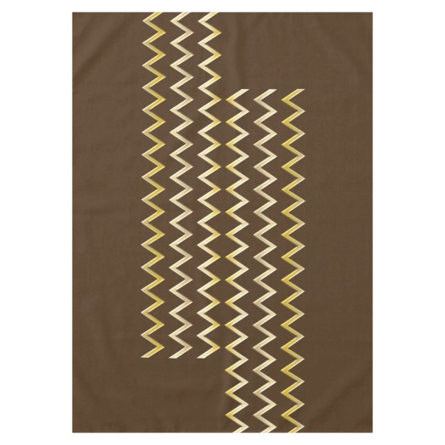 Golden Border - zigzag + your back & text Tablecloth (Front)