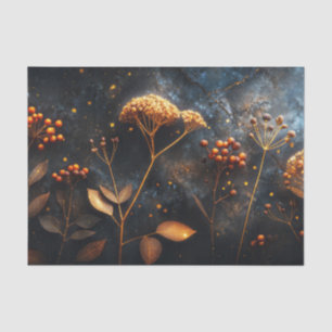Golden Botanical Celestial Nebula Sky Tissue Paper