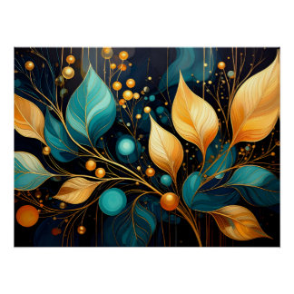 Golden Botanical Elegance Poster