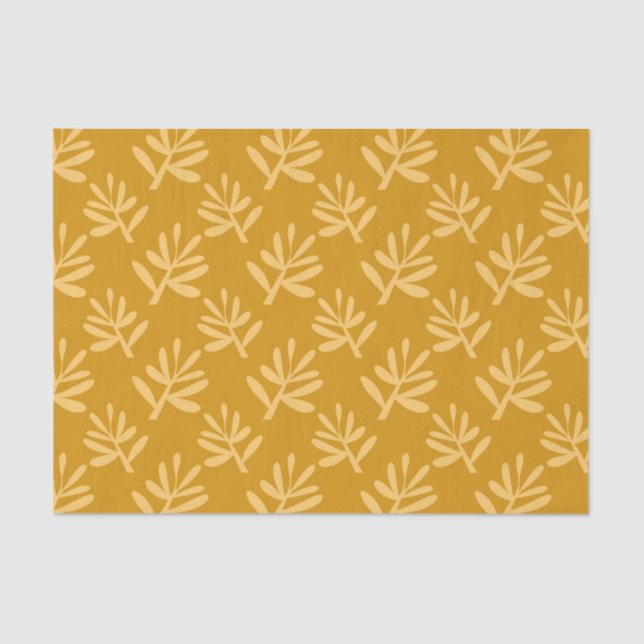 Golden Botanical Pattern Tissue Paper (Front)
