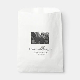 Golden bow cheers to 60 years anniversary wedding favour bags