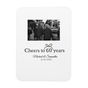 Golden bow cheers to 60 years anniversary wedding  magnet
