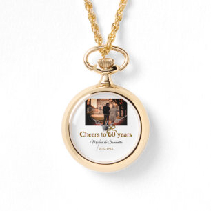 Golden bow cheers to 60 years anniversary wedding  watch