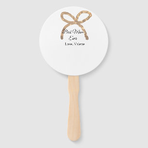 Golden bow glitter best mum ever add name mother hand fan