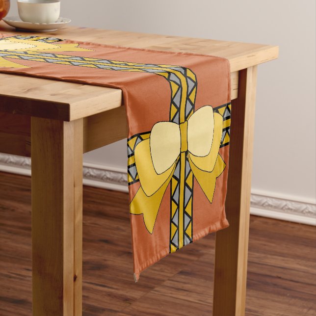 Golden Bow Short Table Runner (In Situ)