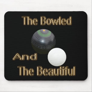 Golden Bowled Beautiful Lawn Bowls Design, Mouse Mat