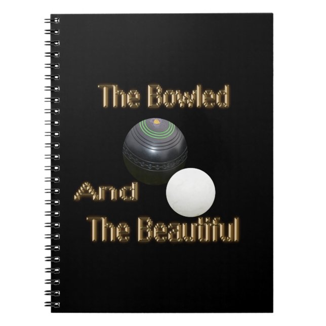 Golden Bowled Beautiful Lawn Bowls Design, Notebook (Front)