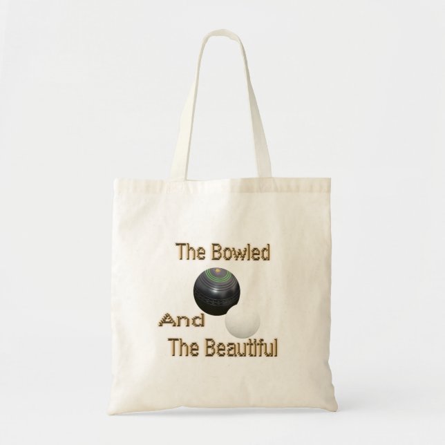 Golden Bowled Beautiful Lawn Bowls Design, Tote Bag (Front)