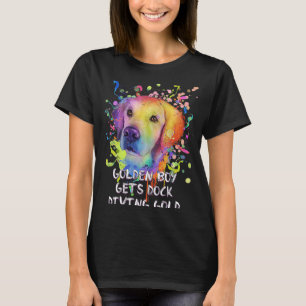 Golden Boy Gets Dock Diving Gold  Golden Retriever T-Shirt