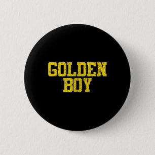 Golden Boy Good Luck Charm Bysketbyll Fortune 6 Cm Round Badge