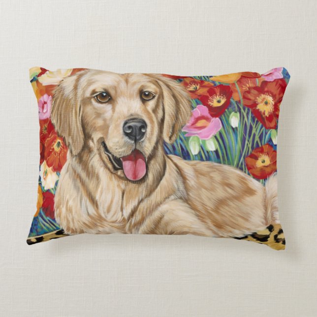 Golden Boy Retriever Decorative Cushion (Back)