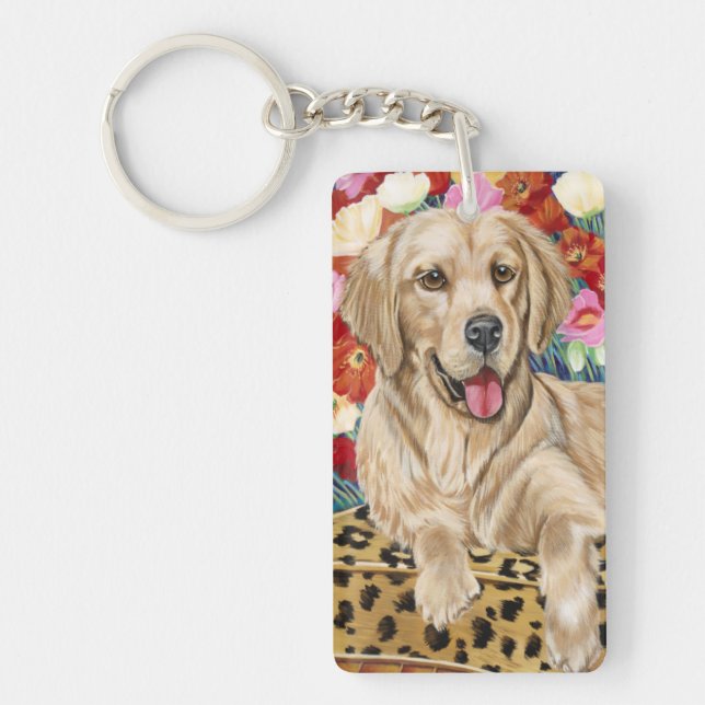 Golden Boy Retriever Key Ring (Front)