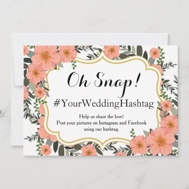 Golden Bracket Wedding Hashtag (Front)