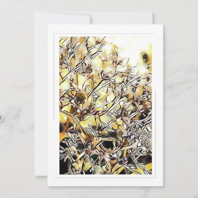 Golden Branches Art 5x7 Flat Card (Front)