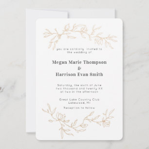 Golden Branches Wedding Invitation