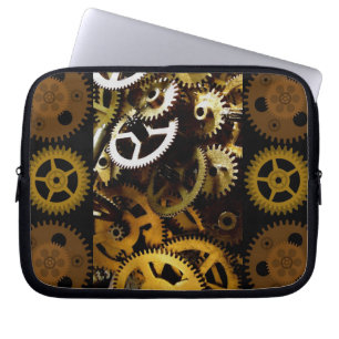 Golden Brass Clockwork Gears Laptop cover