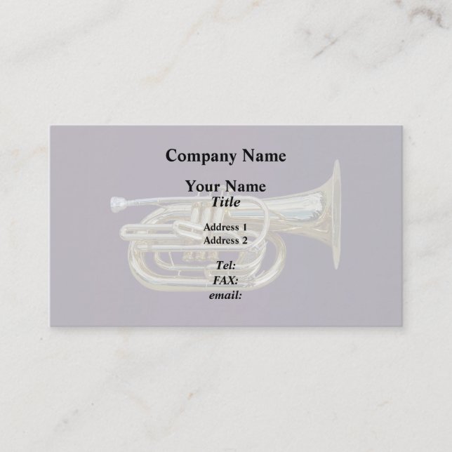 Golden Brass Euphonium Business Card (Front)