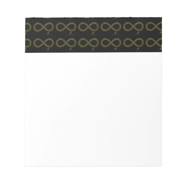 Golden Brass Infinity Hearts Notepad (Front)