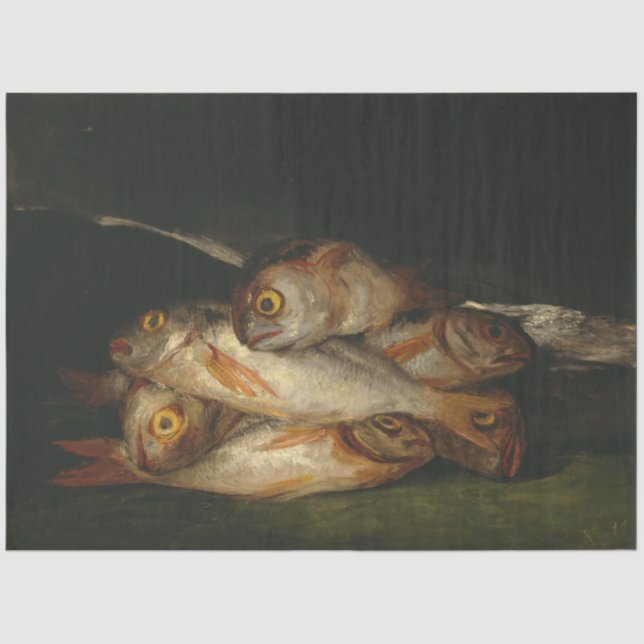 Golden Bream Fish (Still Life) (Francisco de Goya) Tissue Paper (Front)