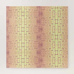 Golden Brick Wall – Symmetrical Architectural Patt Jigsaw Puzzle