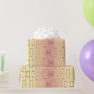 Golden Brick Wall – Symmetrical Architectural Patt Wrapping Paper