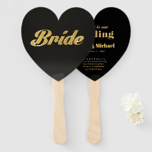 Golden Bride Wedding Hand Fan
