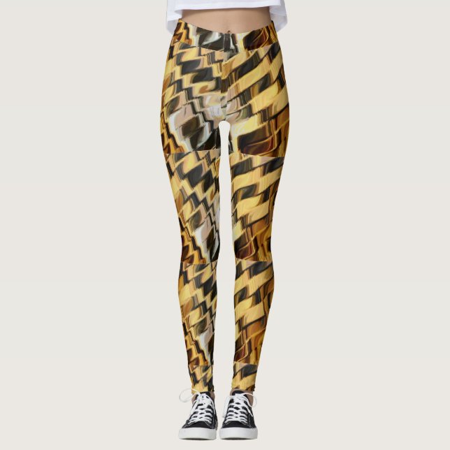 Golden bronze background leggings (Front)