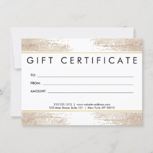 Golden Bronze Confetti Dots Gift Certificate