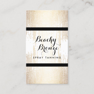 Golden Bronze Confetti Dots Spray Tanning Salon Business Card