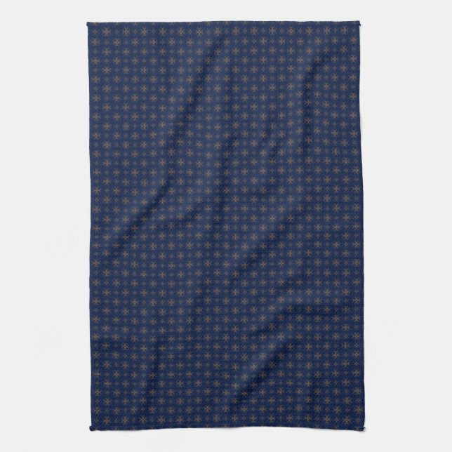 Golden Bronze Diamond Burst Pattern Tea Towel (Vertical)