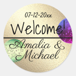 Golden bronze gradient textured blush colour class classic round sticker