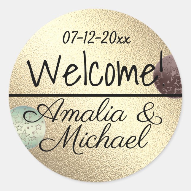 Golden bronze gradient textured blush colour classic round sticker (Front)