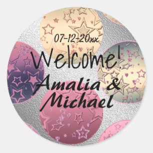 Golden bronze gradient textured blush colour classic round sticker