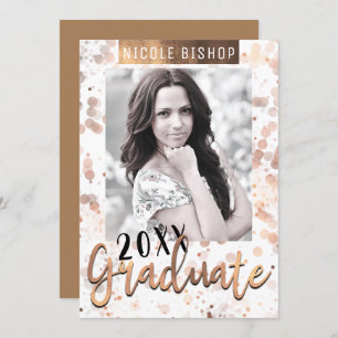 Golden Bronze Graduation Party Graduate Photo Invitation