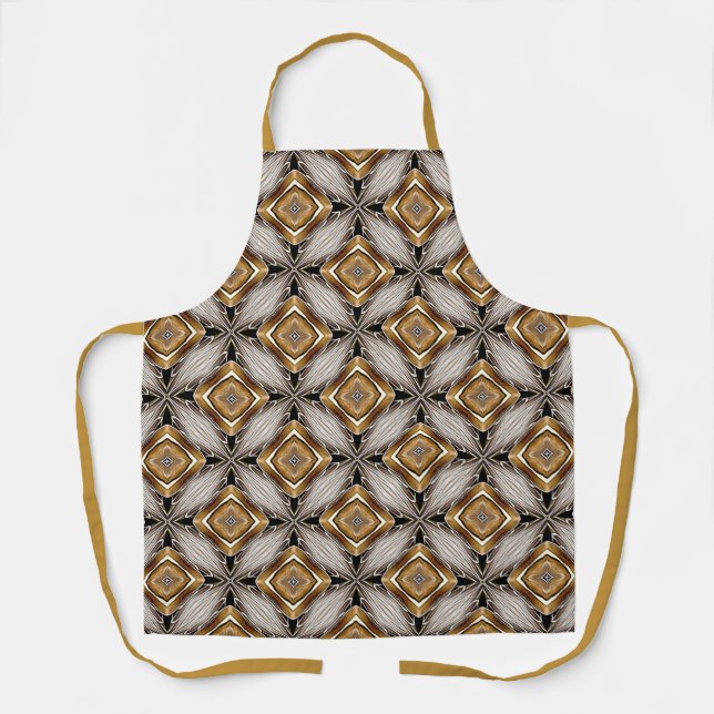 Golden-Bronze kaleidoscope Pattern Apron (Front)