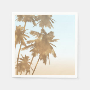 Golden Bronze Palms Beach Ombre Palm Trees Chic Napkin